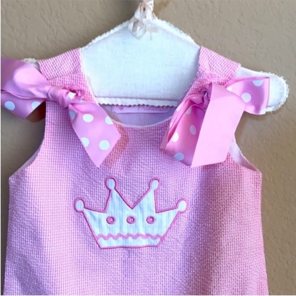 Mudpie Princess Crown Seersucker Sundress & Hat - Picture 3 of 11